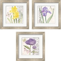 Framed Flowers & Lace 3 Piece Framed Art Print Set