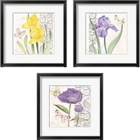 Framed Flowers & Lace 3 Piece Framed Art Print Set