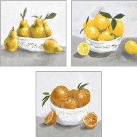 Framed 'Fruit Bowl 3 Piece Art Print Set' border=