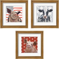 Framed 'Patriotic Farm 3 Piece Framed Art Print Set' border=