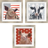 Framed Patriotic Farm 3 Piece Framed Art Print Set