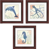 Framed 'Underwater Whimsy 3 Piece Framed Art Print Set' border=