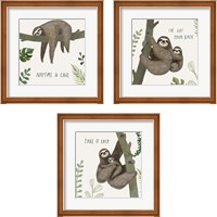 Framed 'Sloth Sayings 3 Piece Framed Art Print Set' border=