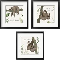 Framed 'Sloth Sayings 3 Piece Framed Art Print Set' border=