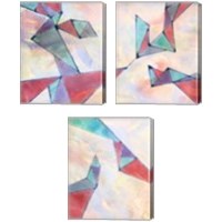Framed 'Lucent Shards 3 Piece Canvas Print Set' border=