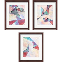 Framed 'Lucent Shards 3 Piece Framed Art Print Set' border=