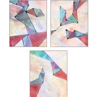 Framed 'Lucent Shards 3 Piece Art Print Set' border=