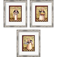 Framed 'Chefs Bon Appetit 3 Piece Framed Art Print Set' border=