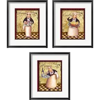 Framed Chefs Bon Appetit 3 Piece Framed Art Print Set