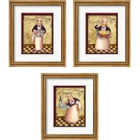 Framed 'Chefs Bon Appetit 3 Piece Framed Art Print Set' border=