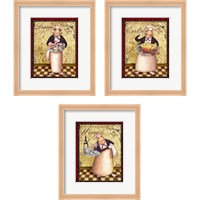 Framed 'Chefs Bon Appetit 3 Piece Framed Art Print Set' border=