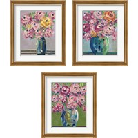 Framed 'Feisty Floral 3 Piece Framed Art Print Set' border=