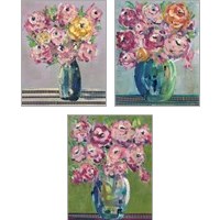 Framed 'Feisty Floral 3 Piece Art Print Set' border=