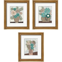 Framed 'Mid Summer Bouquet 3 Piece Framed Art Print Set' border=