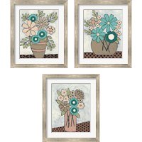 Framed 'Mid Summer Bouquet 3 Piece Framed Art Print Set' border=