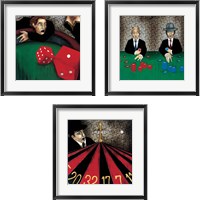 Framed 'Table Games 3 Piece Framed Art Print Set' border=