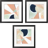 Framed Peach Eclipse 3 Piece Framed Art Print Set