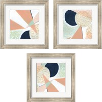 Framed 'Peach Eclipse 3 Piece Framed Art Print Set' border=
