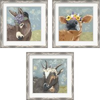 Framed 'Farm Fun 3 Piece Framed Art Print Set' border=