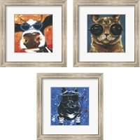 Framed 'Dapper Animal 3 Piece Framed Art Print Set' border=