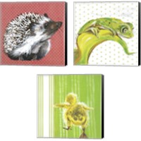 Framed Animal Baby 3 Piece Canvas Print Set