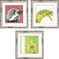 Framed 'Animal Baby 3 Piece Framed Art Print Set' border=