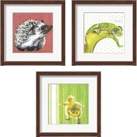 Framed 'Animal Baby 3 Piece Framed Art Print Set' border=