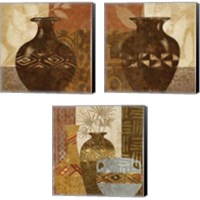 Framed 'Ethnic Vase 3 Piece Canvas Print Set' border=