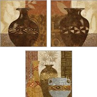 Framed 'Ethnic Vase 3 Piece Art Print Set' border=