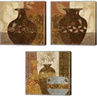 Framed 'Ethnic Vase 3 Piece Canvas Print Set' border=