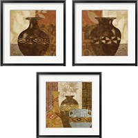 Framed 'Ethnic Vase 3 Piece Framed Art Print Set' border=