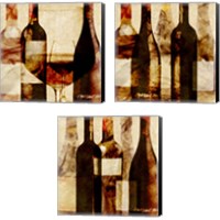 Framed Smokey Wine 3 Piece Canvas Print Set