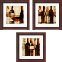 Framed 'Smokey Wine 3 Piece Framed Art Print Set' border=