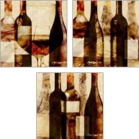 Framed 'Smokey Wine 3 Piece Art Print Set' border=