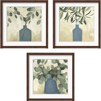 Framed 'Greenery Still Life 3 Piece Framed Art Print Set' border=