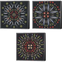 Framed 'Folk Mandala 3 Piece Canvas Print Set' border=