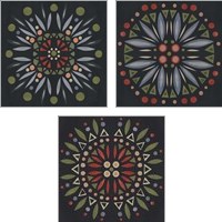 Framed Folk Mandala 3 Piece Art Print Set