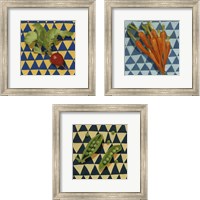 Framed 'Geo Veggies 3 Piece Framed Art Print Set' border=
