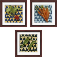 Framed 'Geo Veggies 3 Piece Framed Art Print Set' border=