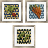 Framed 'Geo Veggies 3 Piece Framed Art Print Set' border=