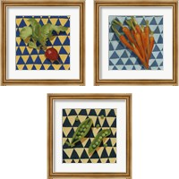 Framed 'Geo Veggies 3 Piece Framed Art Print Set' border=