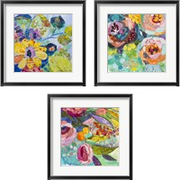 Framed 'Bold Blooms 3 Piece Framed Art Print Set' border=