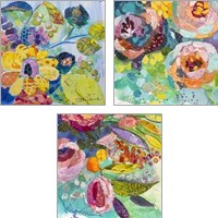 Framed 'Bold Blooms 3 Piece Art Print Set' border=