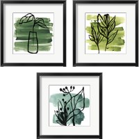 Framed Tropical Sumi-e 3 Piece Framed Art Print Set