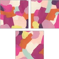 Framed 'Pink Slip 3 Piece Art Print Set' border=