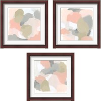 Framed 'Pink Cloud 3 Piece Framed Art Print Set' border=