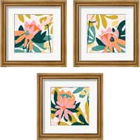 Framed 'Cut Paper Garden 3 Piece Framed Art Print Set' border=