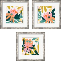 Framed 'Cut Paper Garden 3 Piece Framed Art Print Set' border=