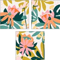 Framed 'Cut Paper Garden 3 Piece Art Print Set' border=