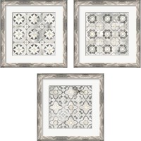 Framed 'Marble Tile Design 3 Piece Framed Art Print Set' border=